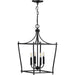 Progress Canada - Four Light Foyer Pendant - Parkhurst - Black- Union Lighting Luminaires Decor