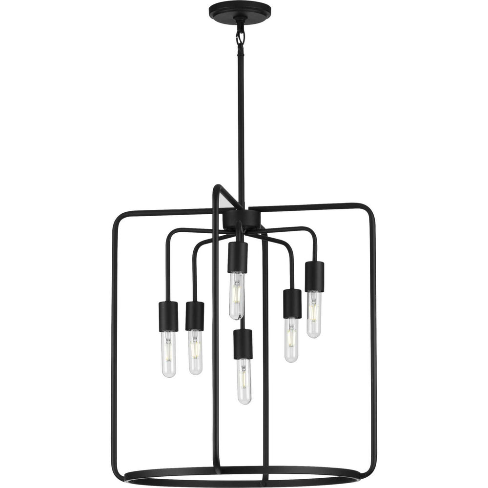 Progress Canada - Six Light Pendant - Bonn - Black- Union Lighting Luminaires Decor