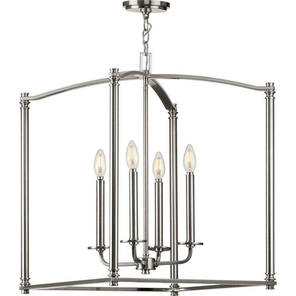Progress Canada - Four Light Foyer Pendant - Winslett - Brushed Nickel- Union Lighting Luminaires Decor