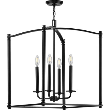 Progress Canada - Four Light Foyer Pendant - Winslett - Black- Union Lighting Luminaires Decor