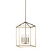 Generation Lighting Canada - Four Light Hall / Foyer Pendant - Perryton - Satin Brass- Union Lighting Luminaires Decor