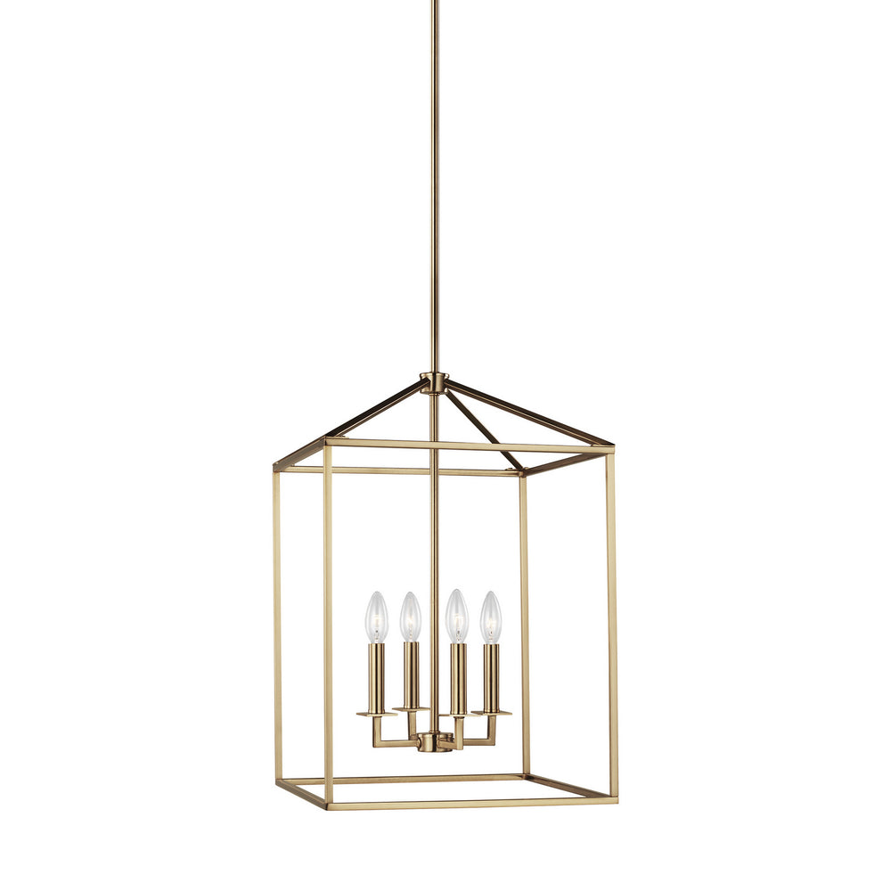 Generation Lighting Canada - Four Light Hall / Foyer - Perryton - Satin Brass- Union Lighting Luminaires Decor