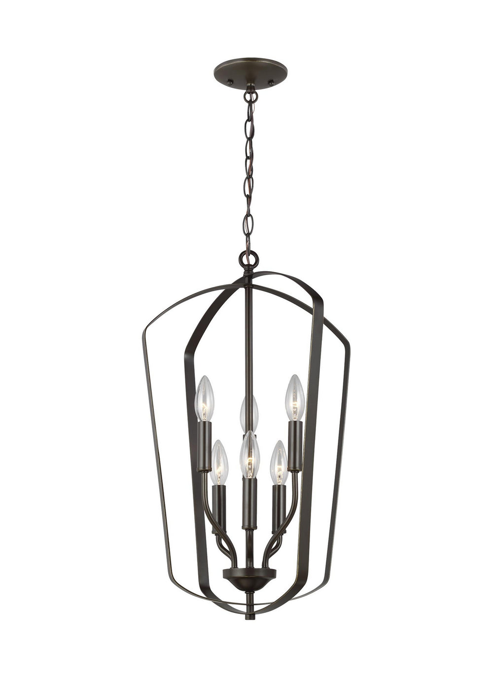 Generation Lighting Canada - Six Light Hall / Foyer Pendant - Romee - Bronze- Union Lighting Luminaires Decor