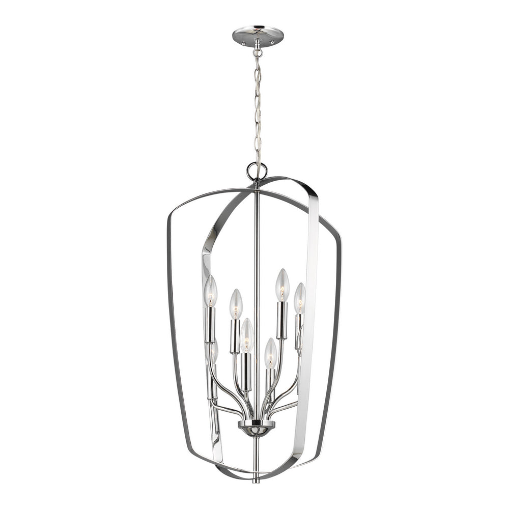 Generation Lighting Canada - Eight Light Hall / Foyer Pendant - Romee - Chrome- Union Lighting Luminaires Decor