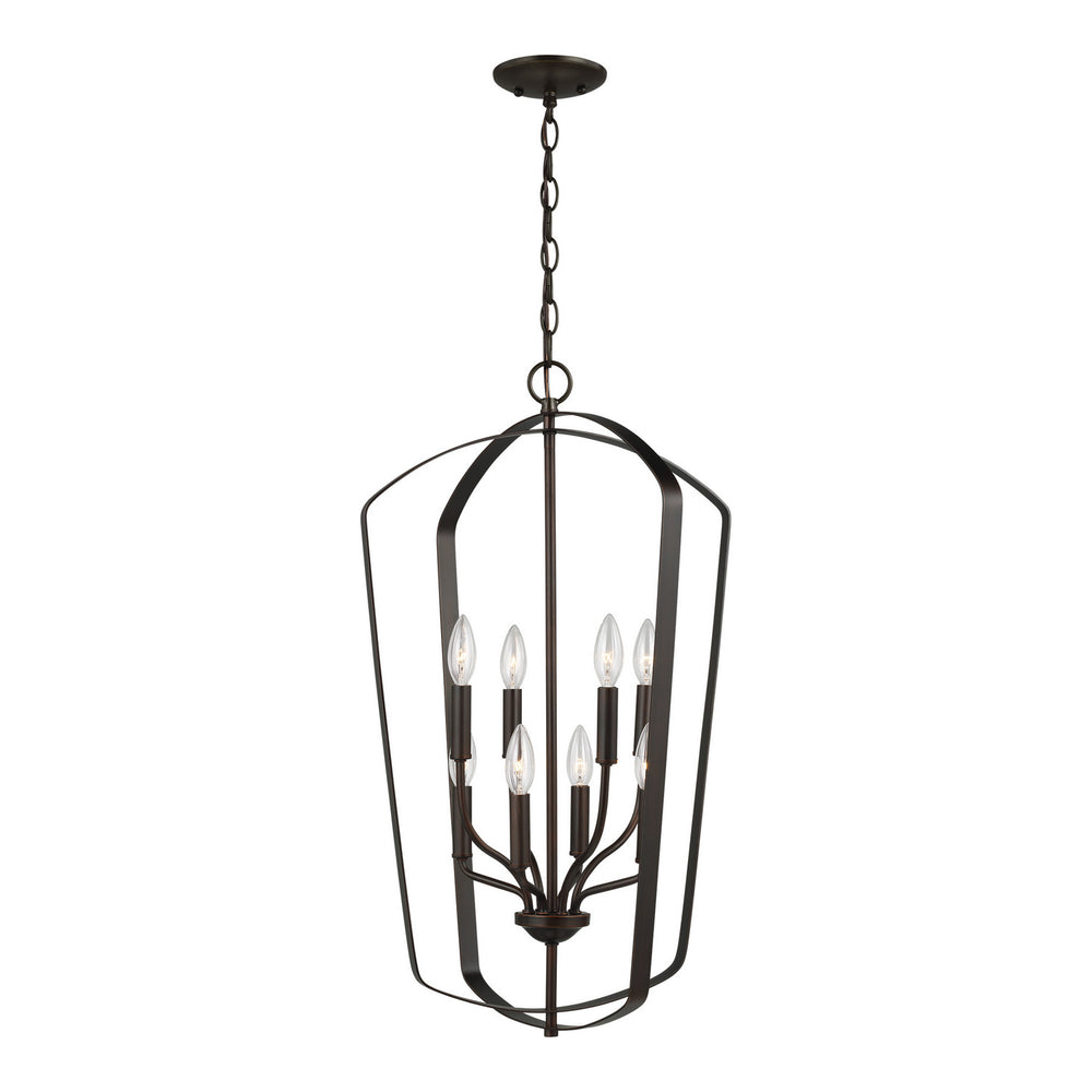 Generation Lighting Canada - Eight Light Hall / Foyer Pendant - Romee - Bronze- Union Lighting Luminaires Decor