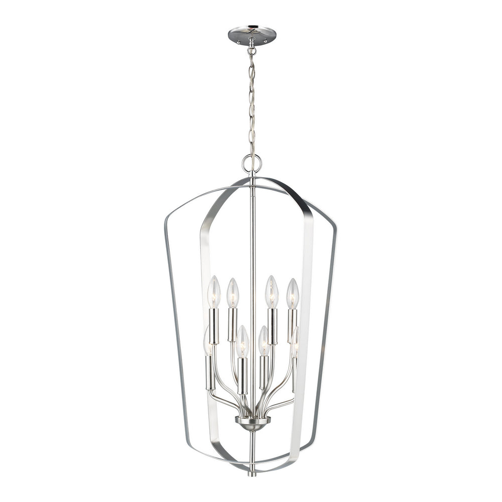 Generation Lighting Canada - Eight Light Hall / Foyer Pendant - Romee - Brushed Nickel- Union Lighting Luminaires Decor