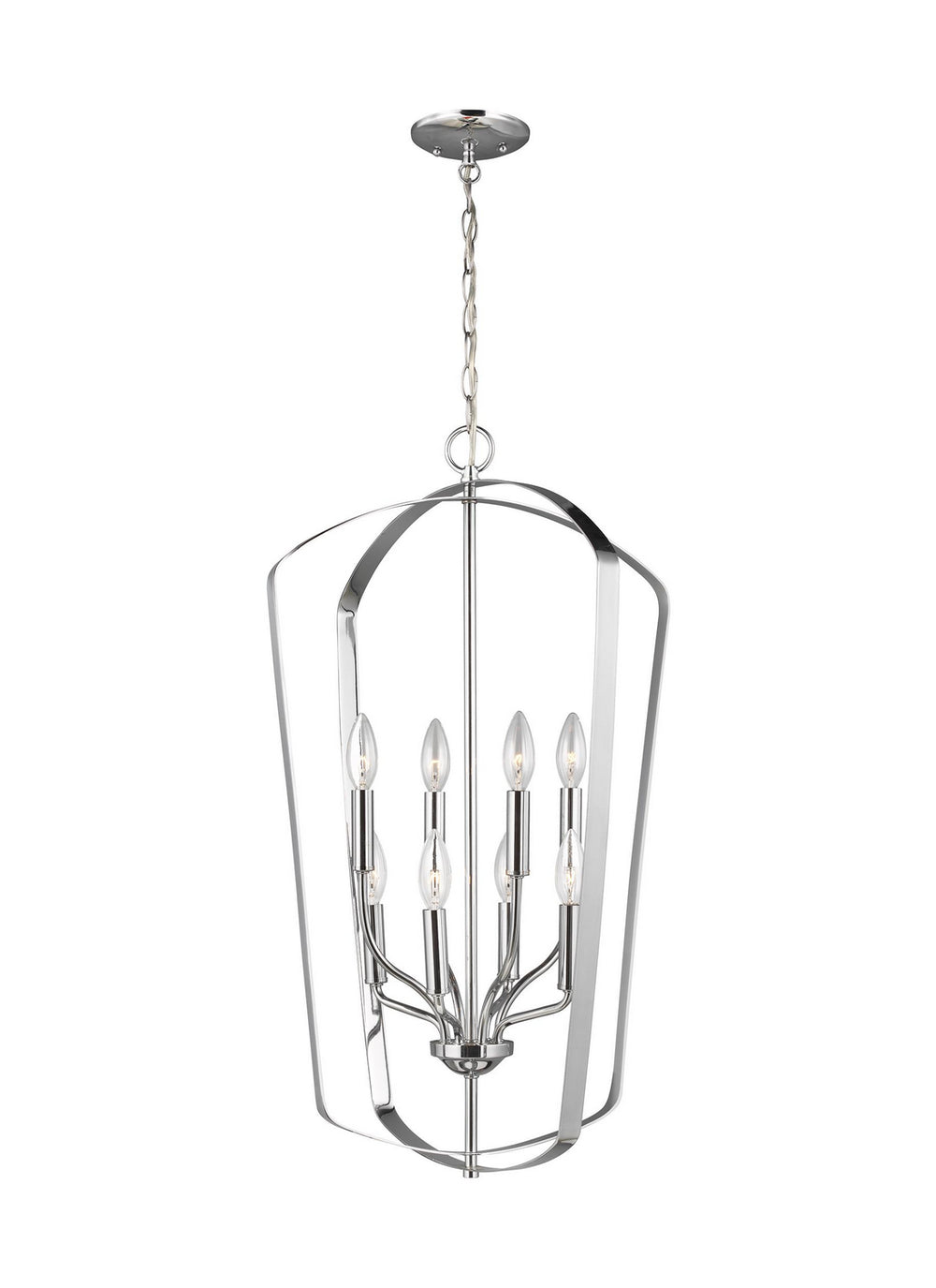 Generation Lighting Canada - Eight Light Hall / Foyer - Romee - Chrome- Union Lighting Luminaires Decor