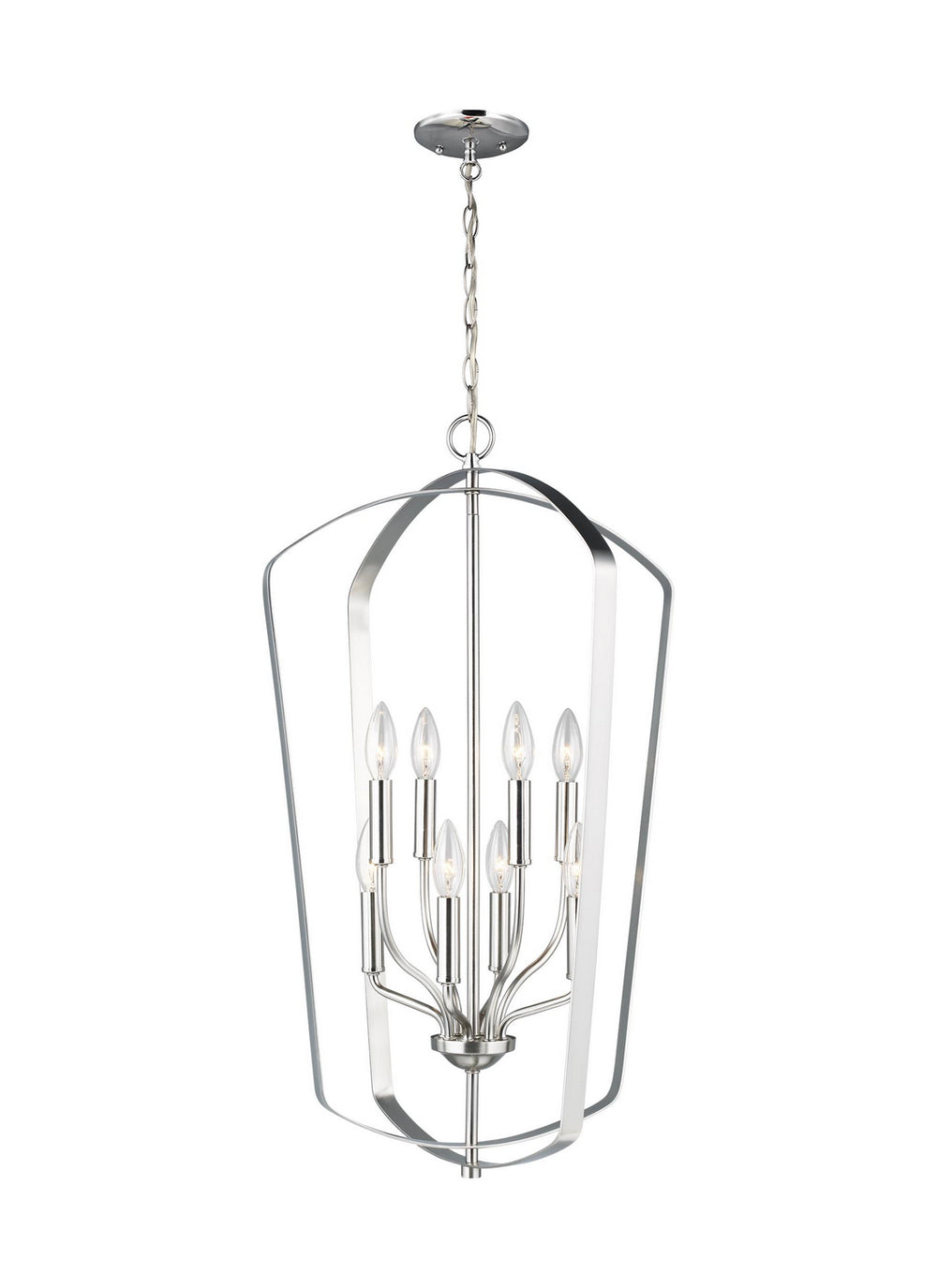 Generation Lighting Canada - Eight Light Hall / Foyer - Romee - Brushed Nickel- Union Lighting Luminaires Decor
