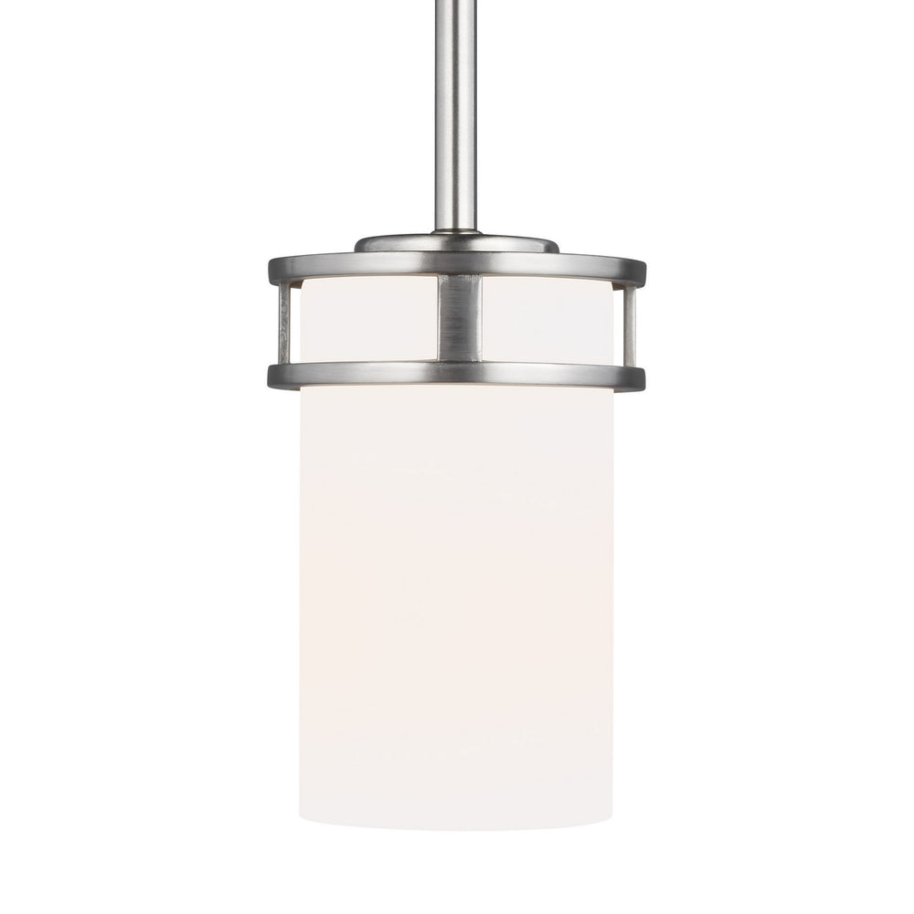 Generation Lighting Canada - One Light Mini-Pendant - Robie - Brushed Nickel- Union Lighting Luminaires Decor