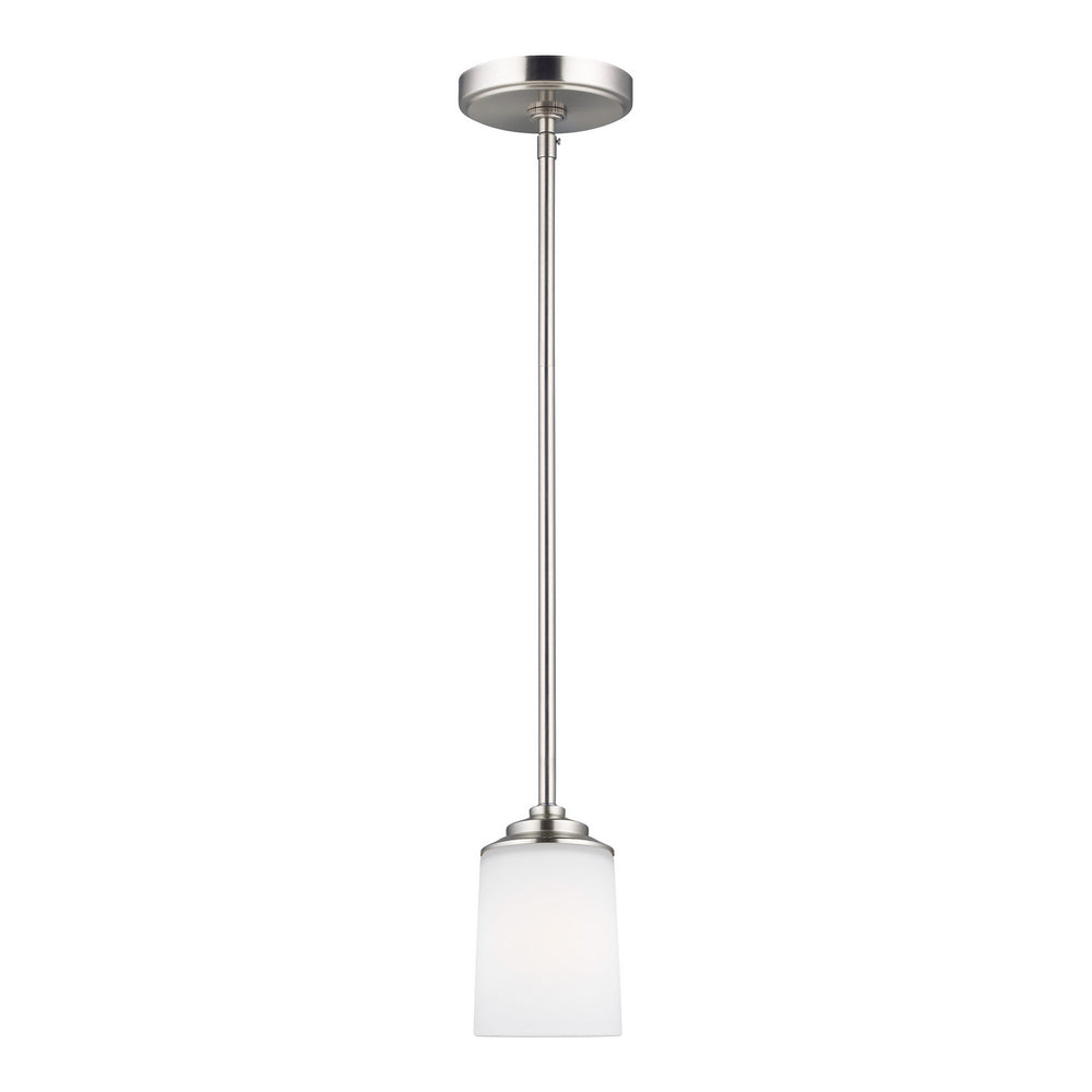 Generation Lighting Canada - One Light Mini-Pendant - Kemal - Brushed Nickel- Union Lighting Luminaires Decor