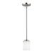 Generation Lighting Canada - One Light Mini-Pendant - Kemal - Brushed Nickel- Union Lighting Luminaires Decor