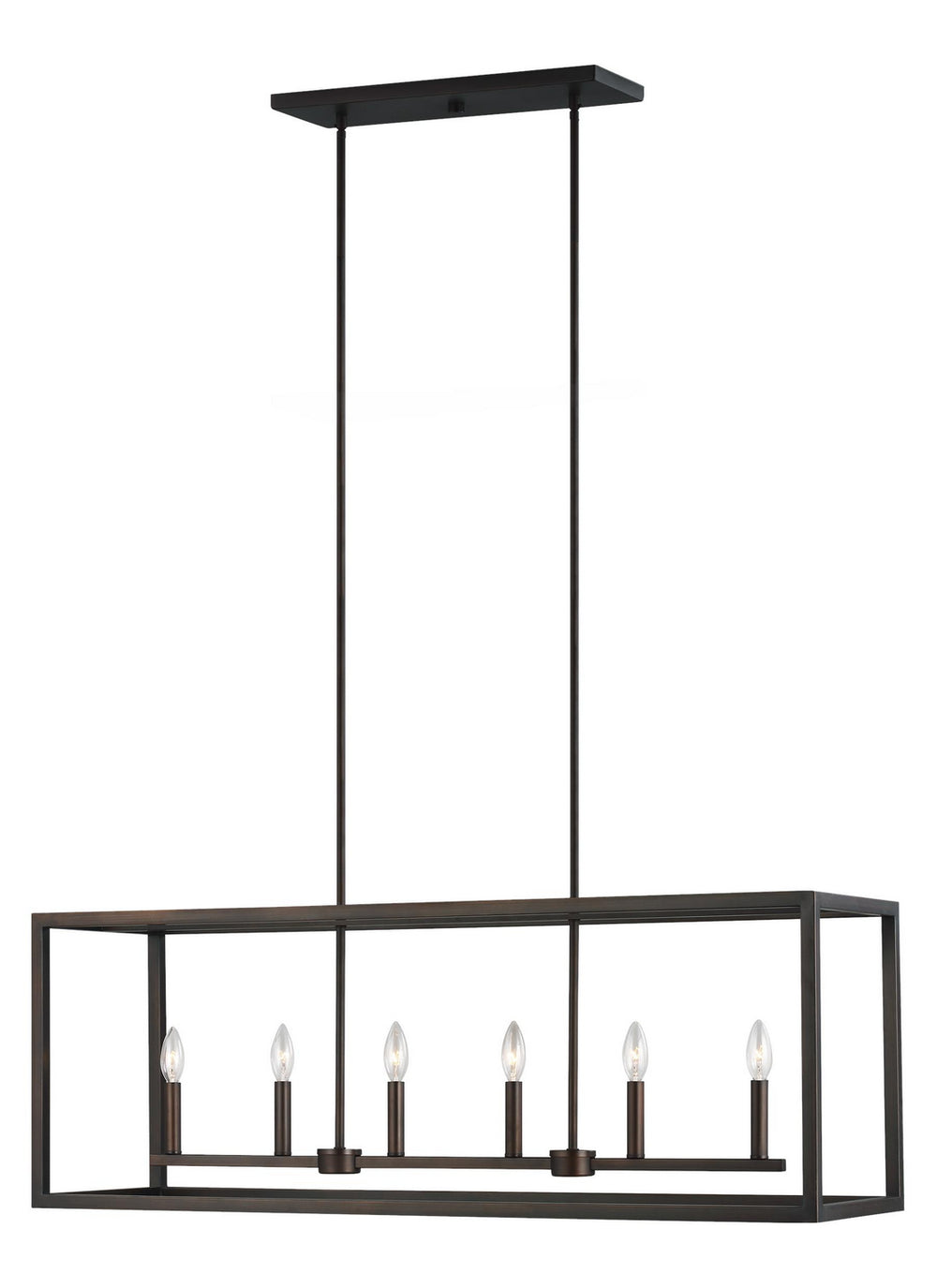 Generation Lighting Canada - Six Light Island Pendant - Moffet Street - Bronze- Union Lighting Luminaires Decor