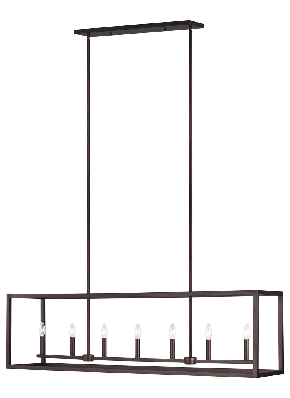 Generation Lighting Canada - Seven Light Island Pendant - Moffet Street - Bronze- Union Lighting Luminaires Decor