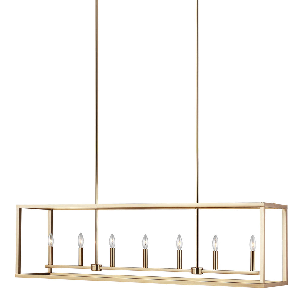 Generation Lighting Canada - Seven Light Island Pendant - Moffet Street - Satin Brass- Union Lighting Luminaires Decor