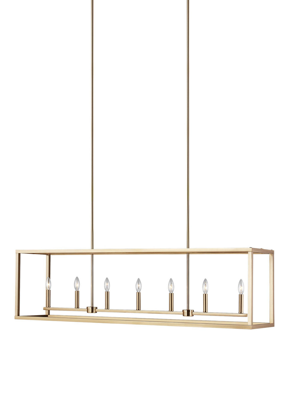 Generation Lighting Canada - Seven Light Island Pendant - Moffet Street - Satin Brass- Union Lighting Luminaires Decor