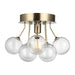 Visual Comfort Studio Canada - One Light Semi-Flush Mount - Bronzeville - Satin Brass- Union Lighting Luminaires Decor