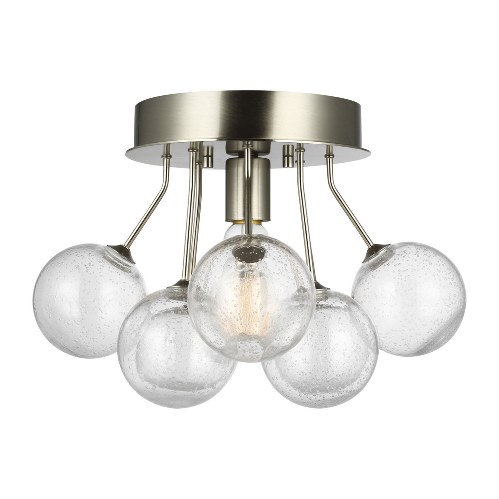 Visual Comfort Studio Canada - One Light Semi-Flush Mount - Bronzeville - Brushed Nickel- Union Lighting Luminaires Decor