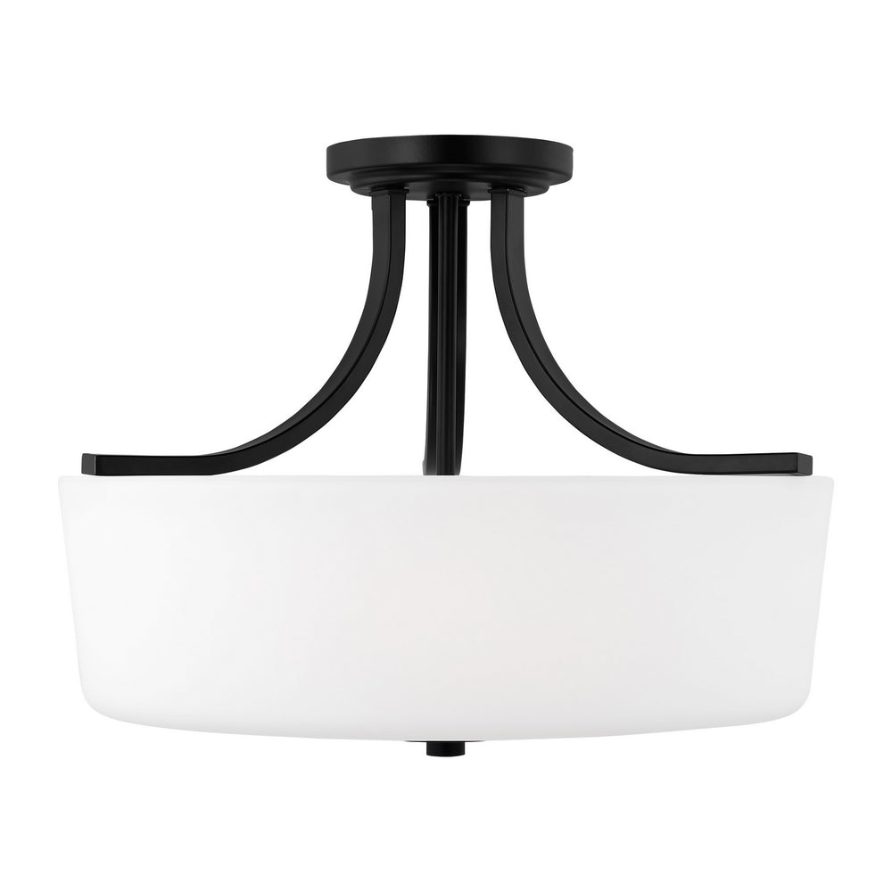 Generation Lighting Canada - Three Light Semi-Flush Mount - Kemal - Midnight Black- Union Lighting Luminaires Decor