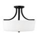 Generation Lighting Canada - Three Light Semi-Flush Mount - Kemal - Midnight Black- Union Lighting Luminaires Decor