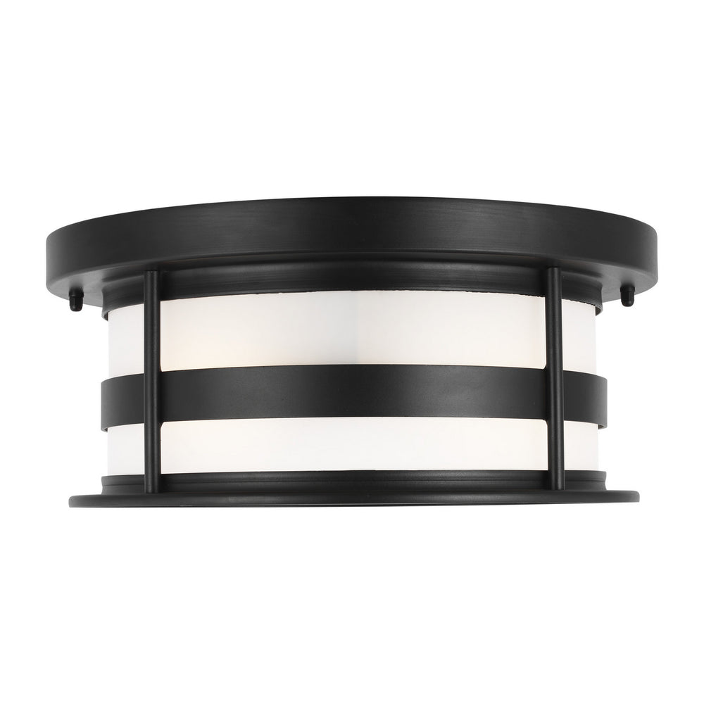 Generation Lighting Canada - Two Light Outdoor Flush Mount - Wilburn - Black- Union Lighting Luminaires Decor