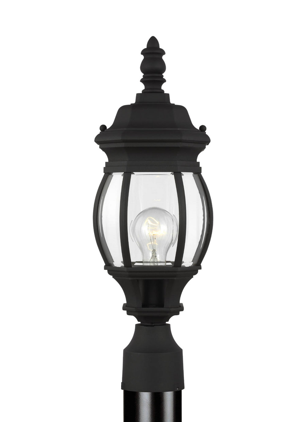 Generation Lighting Canada - One Light Outdoor Post Lantern - Wynfield - Black- Union Lighting Luminaires Decor