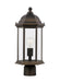 Generation Lighting Canada. - One Light Outdoor Post Lantern - Sevier - Antique Bronze- Union Lighting Luminaires Decor