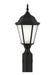 Generation Lighting Canada - One Light Outdoor Post Lantern - Bakersville - Black- Union Lighting Luminaires Decor
