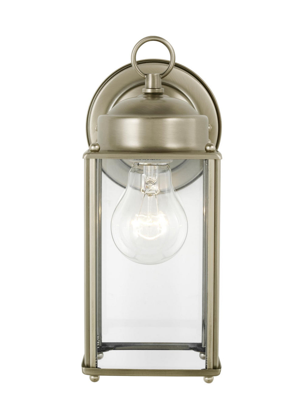 Generation Lighting Canada - One Light Outdoor Wall Lantern - New Castle - Antique Brushed Nickel- Union Lighting Luminaires Decor