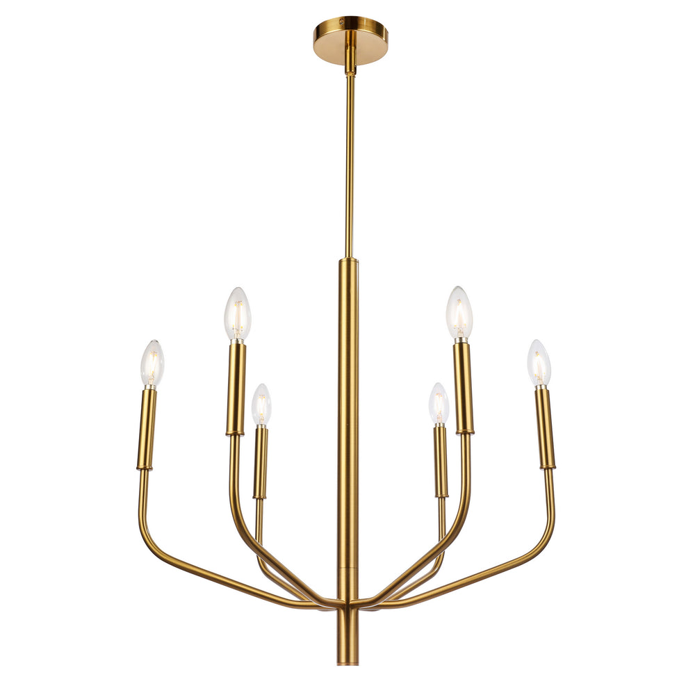 Dainolite Canada - Six Light Chandelier - Eleanor - Aged Brass- Union Lighting Luminaires Decor