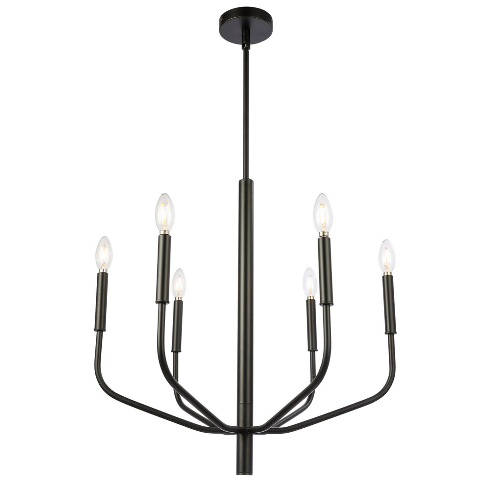 Dainolite Canada - Six Light Chandelier - Eleanor - Black- Union Lighting Luminaires Decor