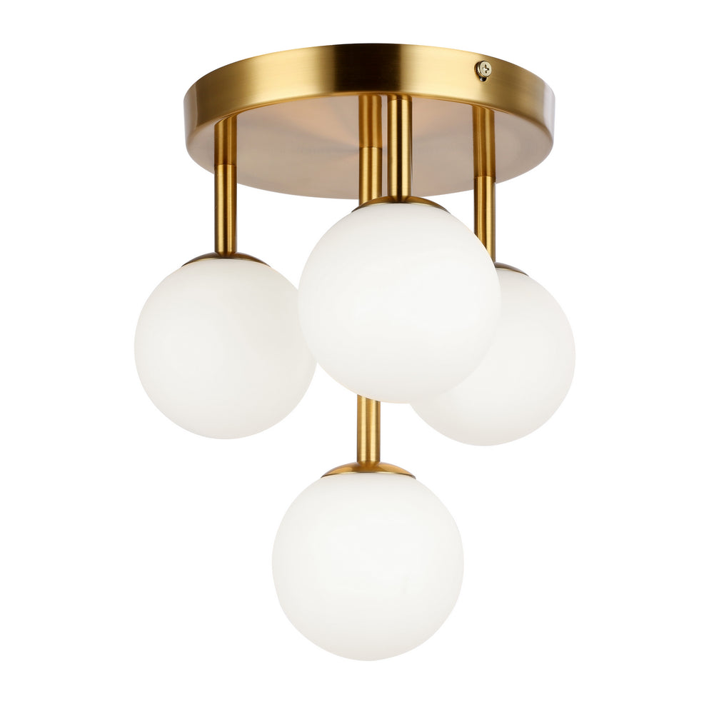 Dainolite Canada - Four Light Flush Mount - Megallan - Aged Brass- Union Lighting Luminaires Decor