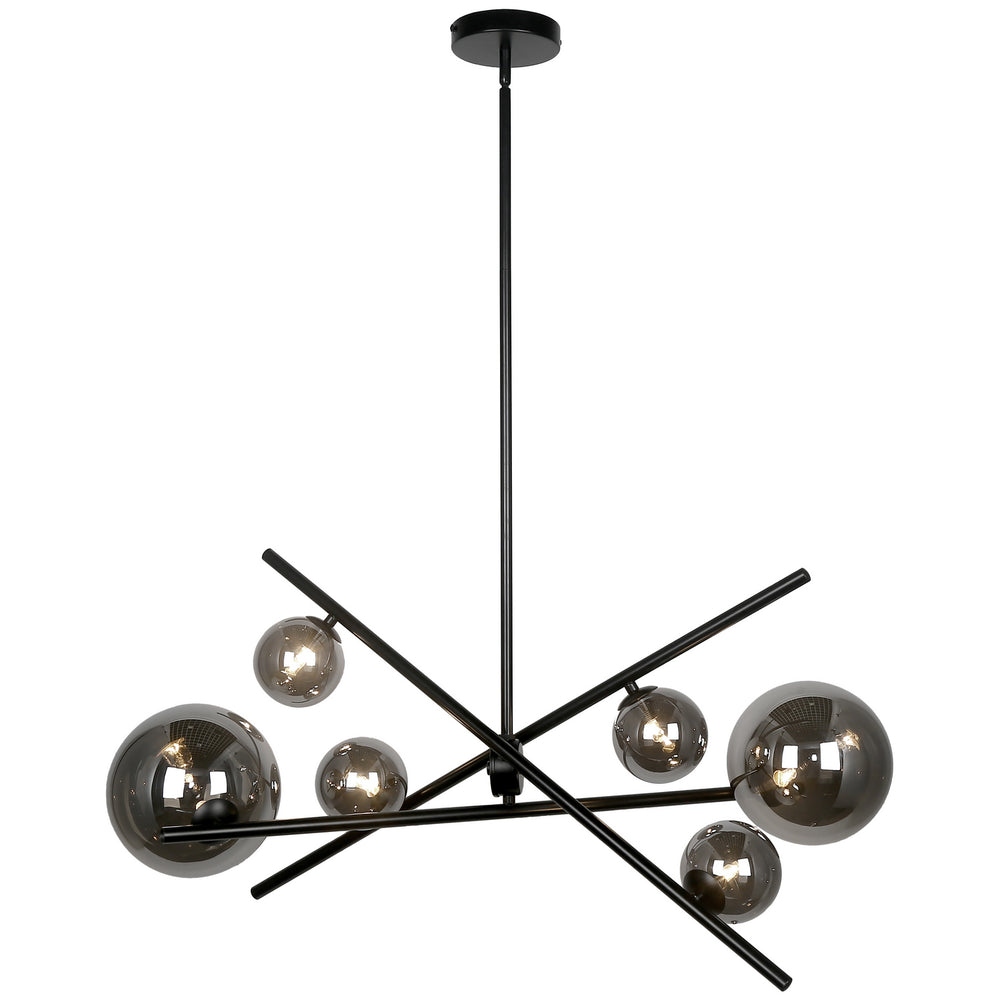 Dainolite Canada - Six Light Pendant - Pamela - Black- Union Lighting Luminaires Decor