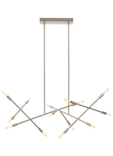 Visual Comfort Modern - LED Chandelier - Line Wave - Satin Nickel- Union Lighting Luminaires Decor