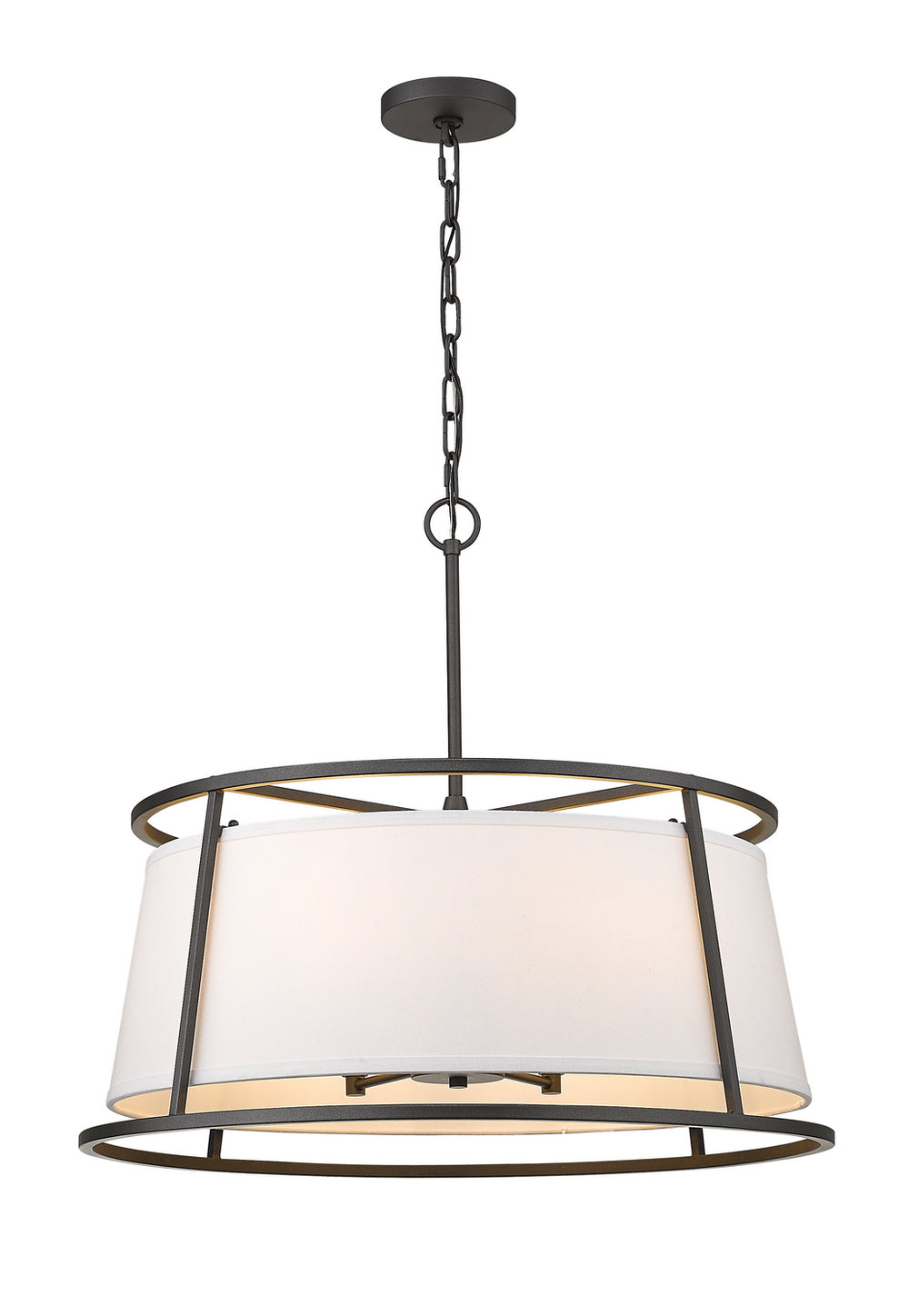 Z-Lite Canada - Six Light Chandelier - Lenyx Pendant - Iron Ore- Union Lighting Luminaires Decor