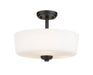 Z-Lite Canada - Three Light Semi Flush Mount - Arlington - Matte Black- Union Lighting Luminaires Decor