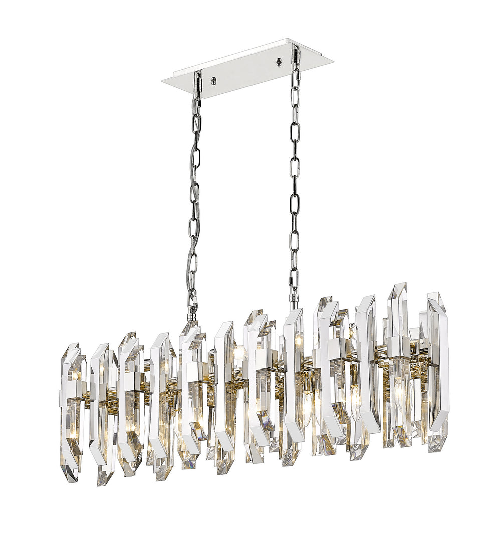 Z-Lite Canada - 11 Light Linear Chandelier - Bova - Polished Nickel- Union Lighting Luminaires Decor