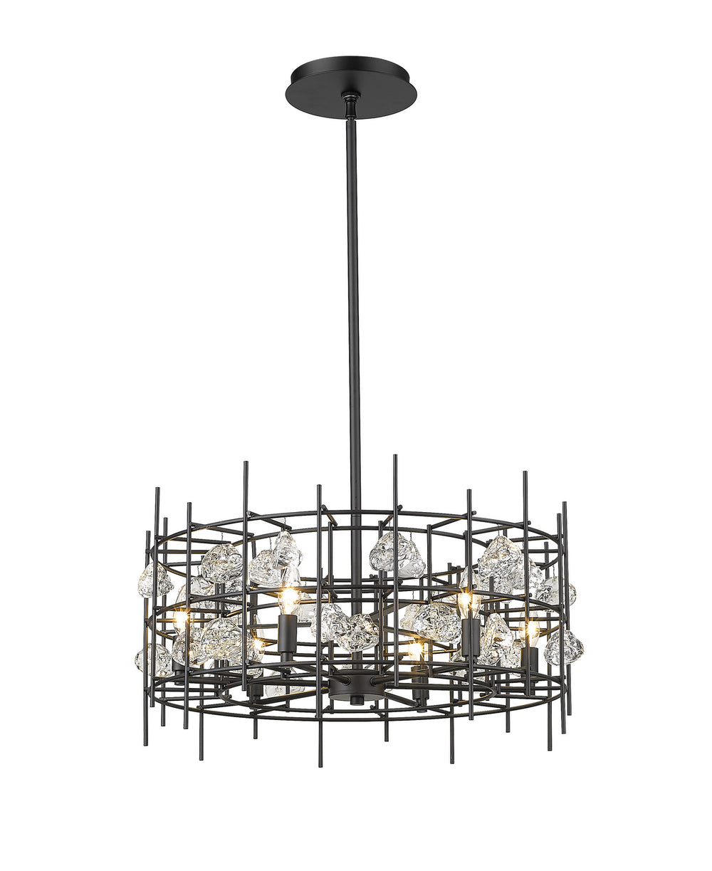 Z-Lite Canada - Six Light Chandelier - Garroway - Matte Black- Union Lighting Luminaires Decor