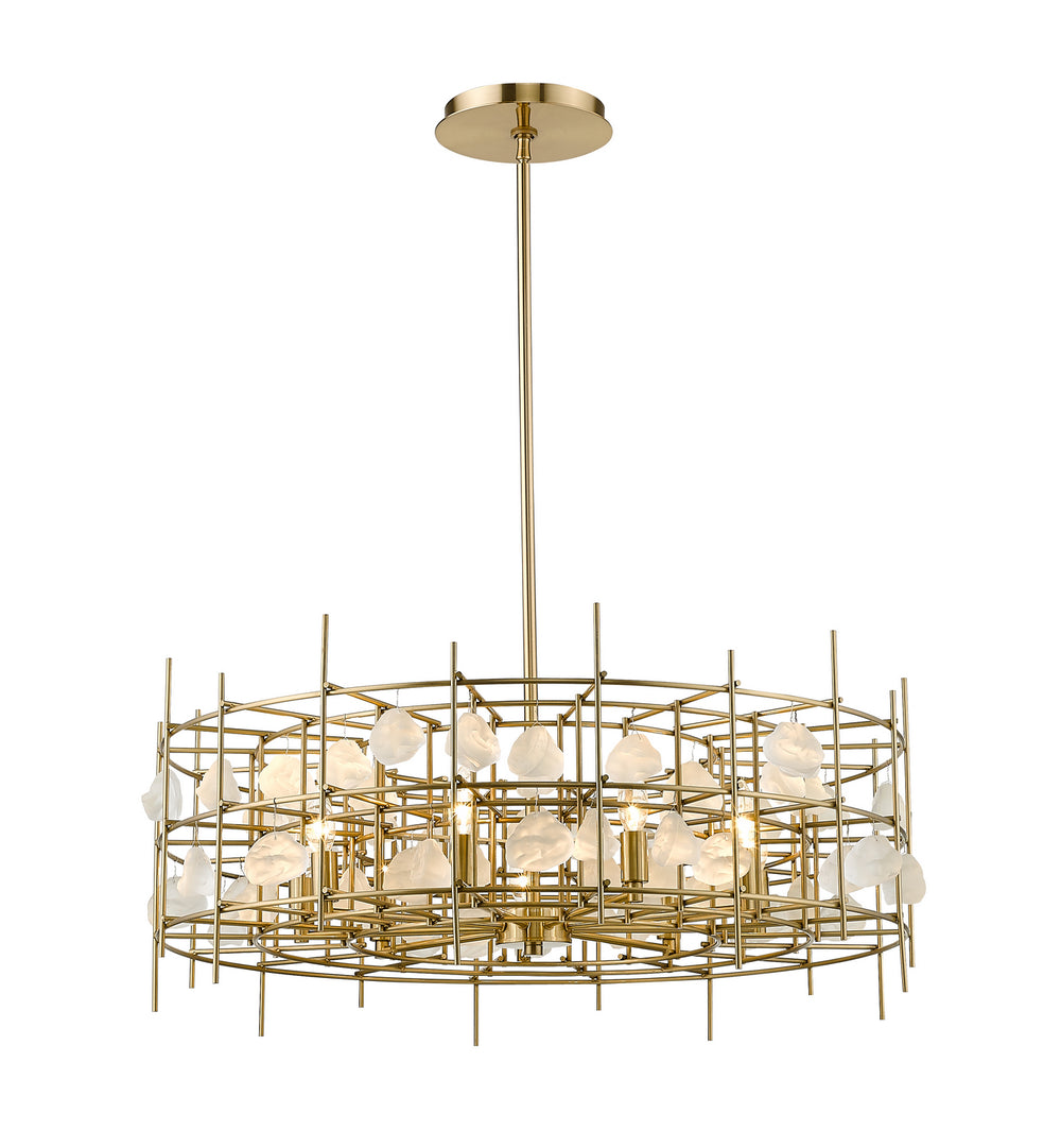 Z-Lite Canada - Nine Light Chandelier - Garroway - Aged Brass- Union Lighting Luminaires Decor