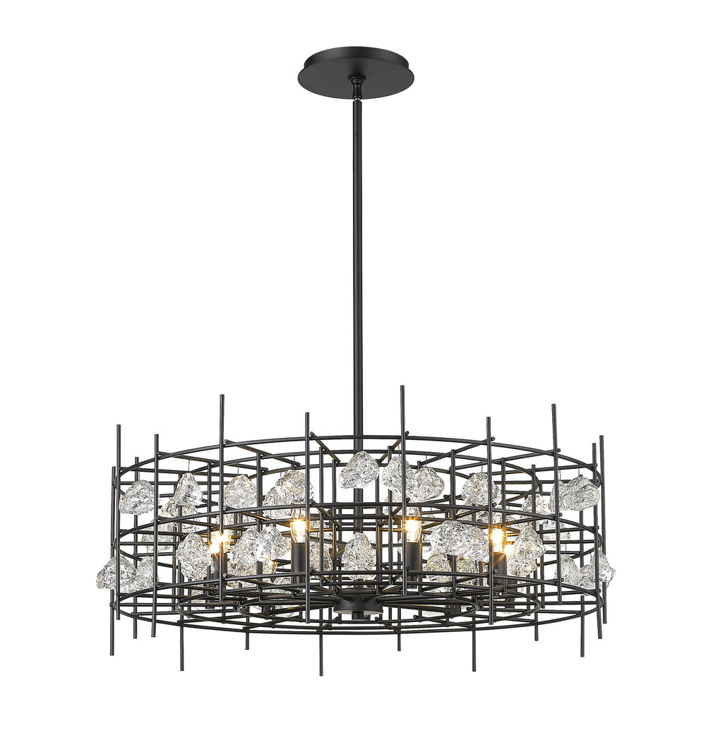 Z-Lite Canada - Nine Light Chandelier - Garroway - Matte Black- Union Lighting Luminaires Decor