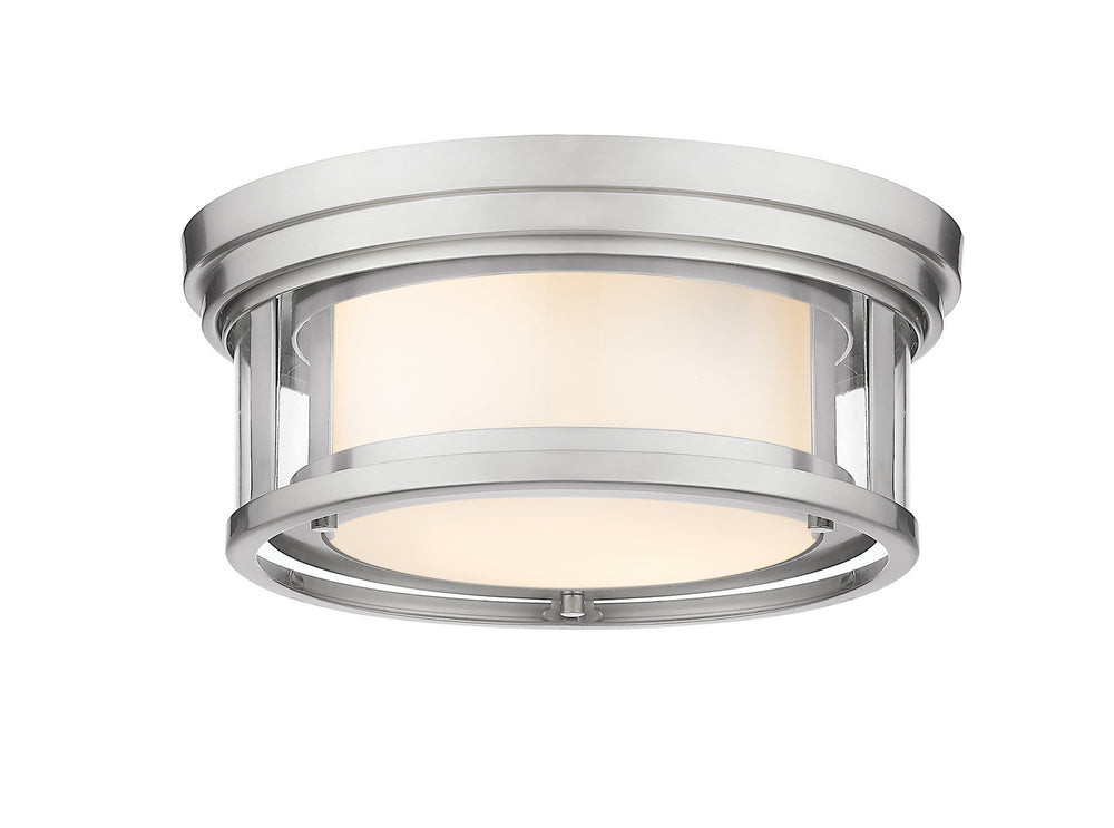 Z-Lite Canada - Two Light Flush Mount - Willow - Brushed Nickel- Union Lighting Luminaires Decor