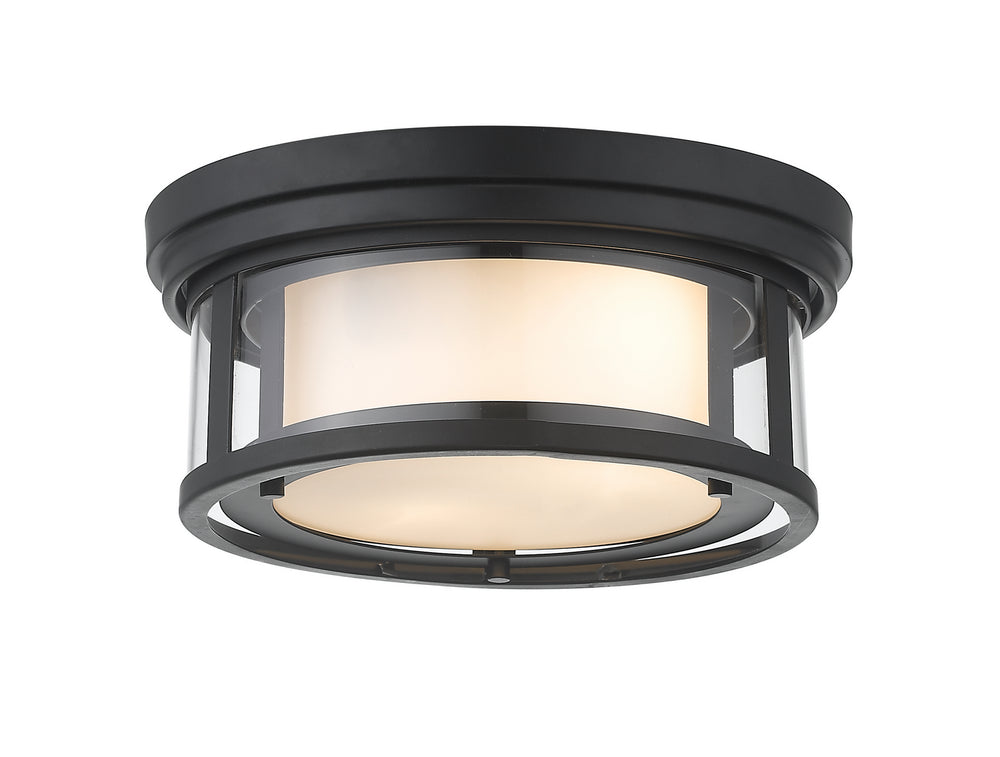 Z-Lite Canada - Two Light Flush Mount - Willow - Matte Black- Union Lighting Luminaires Decor