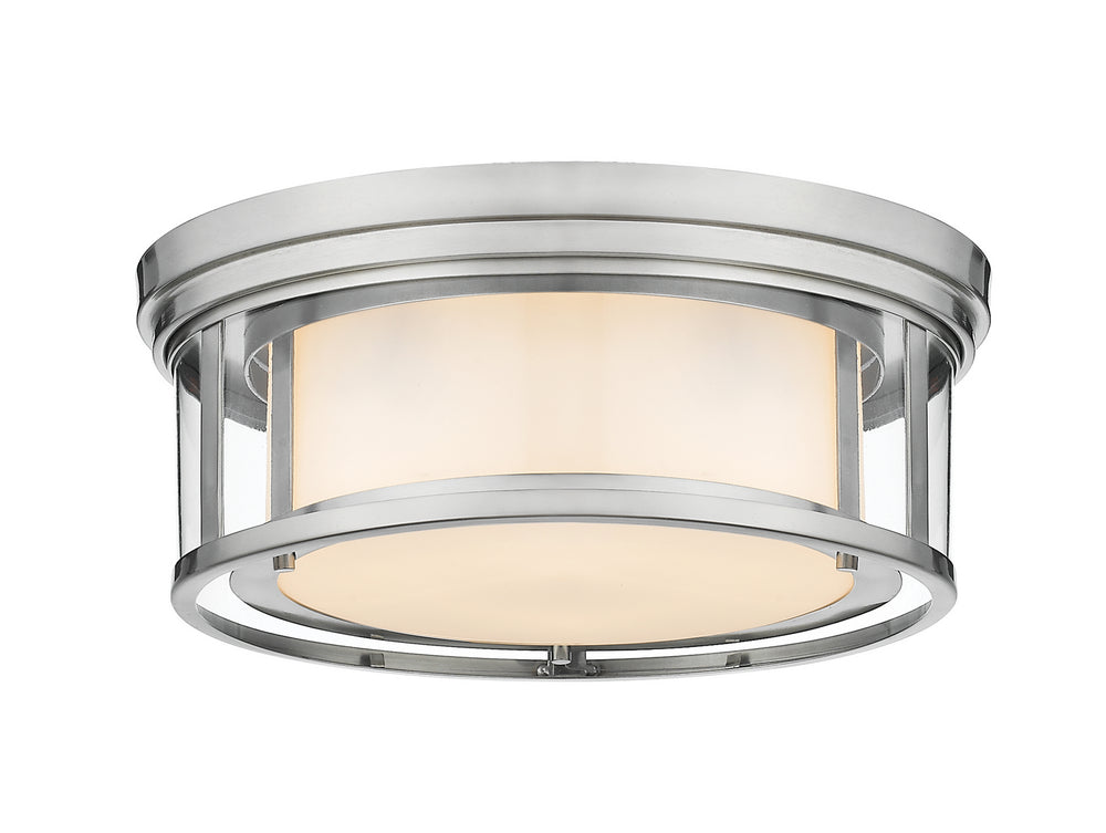 Z-Lite Canada - Three Light Flush Mount - Willow - Brushed Nickel- Union Lighting Luminaires Decor