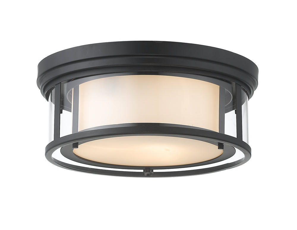 Z-Lite Canada - Three Light Flush Mount - Willow - Matte Black- Union Lighting Luminaires Decor