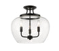 Z-Lite Canada - Three Light Semi Flush Mount - Joliet - Matte Black- Union Lighting Luminaires Decor