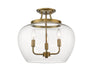 Z-Lite Canada - Three Light Semi Flush Mount - Joliet - Olde Brass- Union Lighting Luminaires Decor