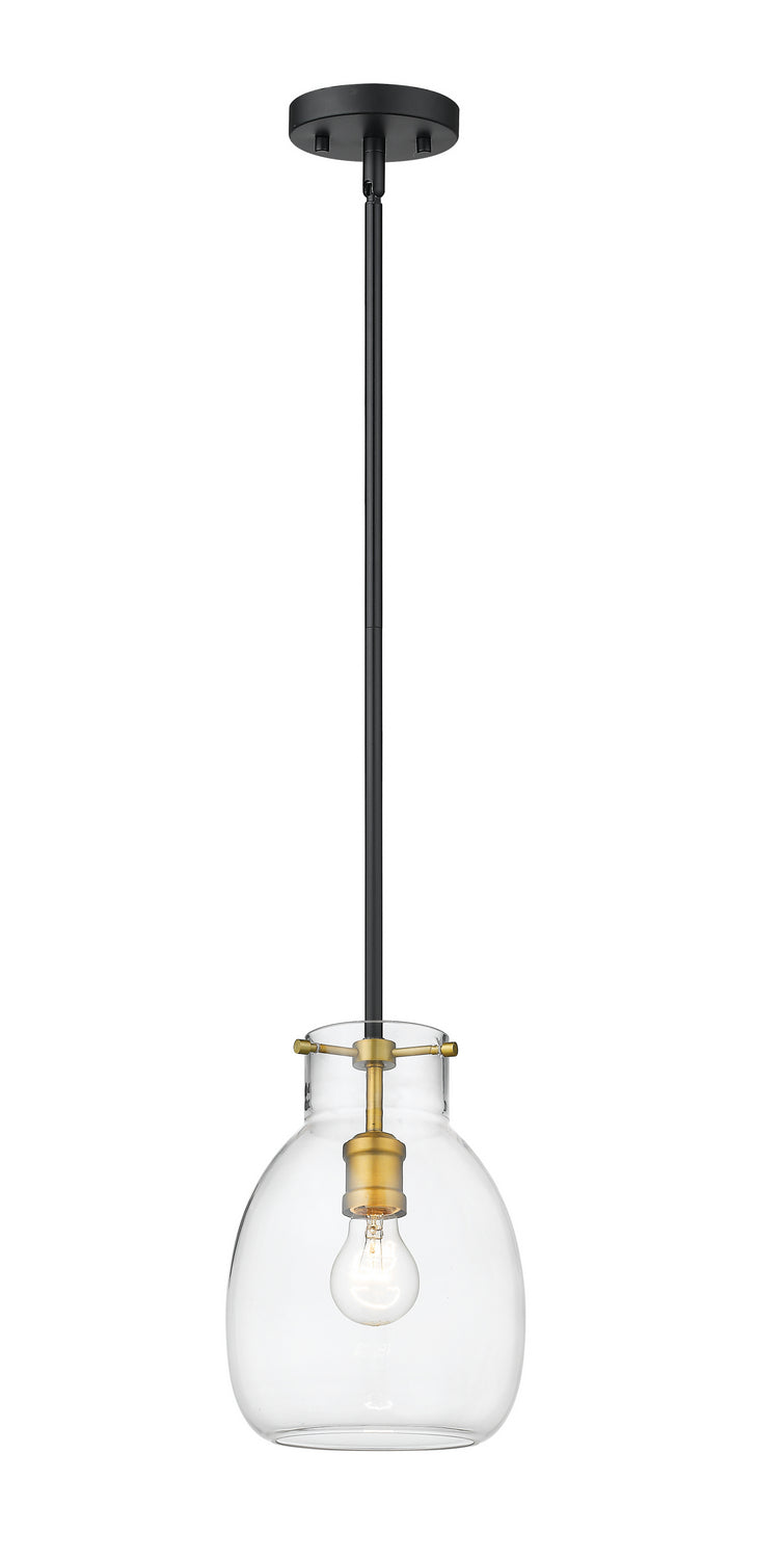 Z-Lite Canada - One Light Pendant - Bella - Matte Black + Olde Brass- Union Lighting Luminaires Decor