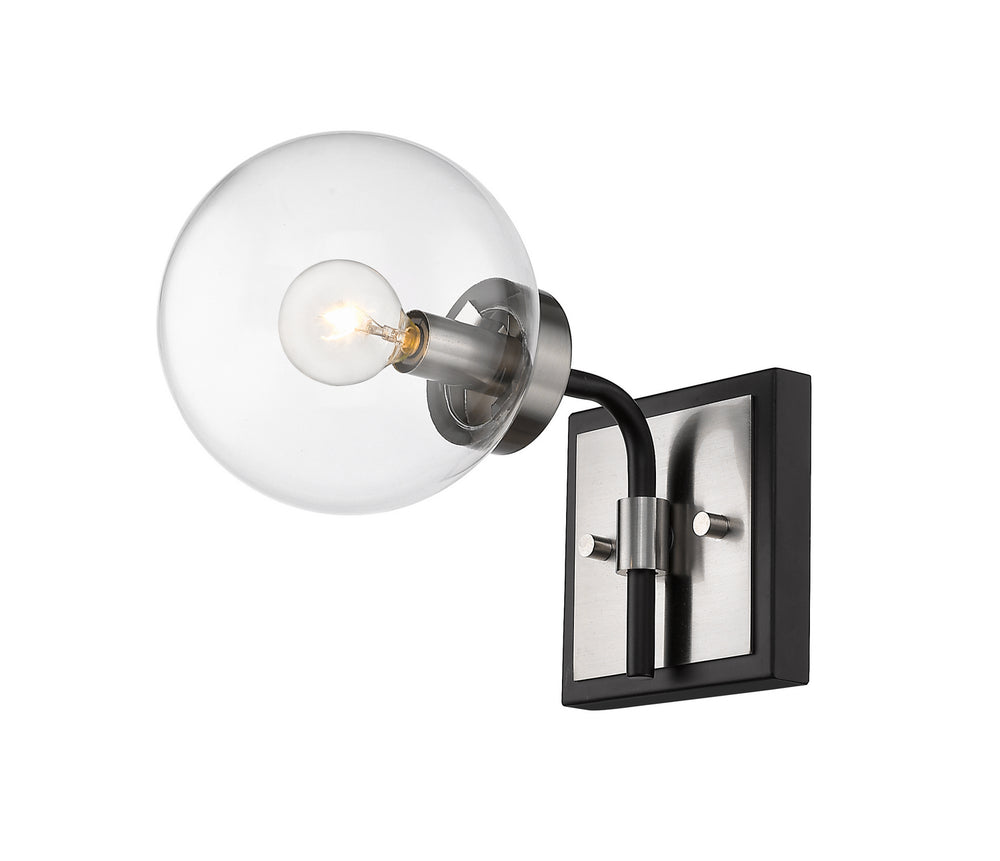 Z-Lite Canada - One Light Wall Sconce - Parsons - Matte Black + Brushed Nickel- Union Lighting Luminaires Decor