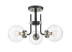 Z-Lite Canada - Three Light Semi Flush Mount - Parsons - Matte Black + Brushed Nickel- Union Lighting Luminaires Decor