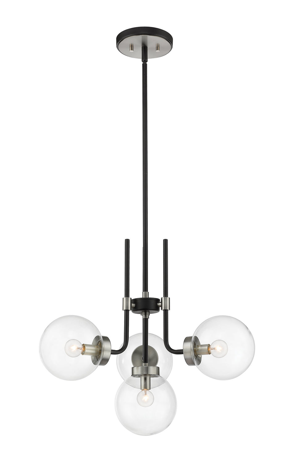 Z-Lite Canada - Four Light Chandelier - Parsons - Matte Black + Brushed Nickel- Union Lighting Luminaires Decor