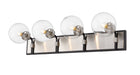 Z-Lite Canada - Four Light Vanity - Parsons - Matte Black / Brushed Nickel- Union Lighting Luminaires Decor